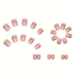 Y2K Pink Press On Nails Glossy Acrylic Square False Nails