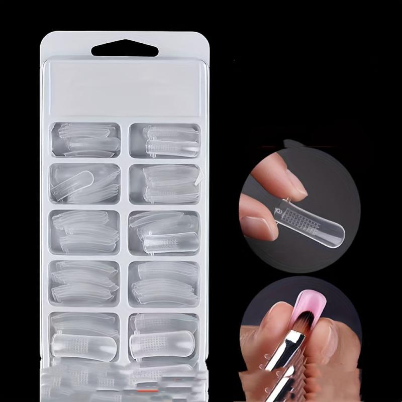 Poly Extension Gel Nail Forms 100pcs Clear Extension Tips Set Acrylic False Nail