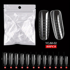 60 pcs Clear Acrylic Nail Extension Forms Full Cover Nail Tips Kit