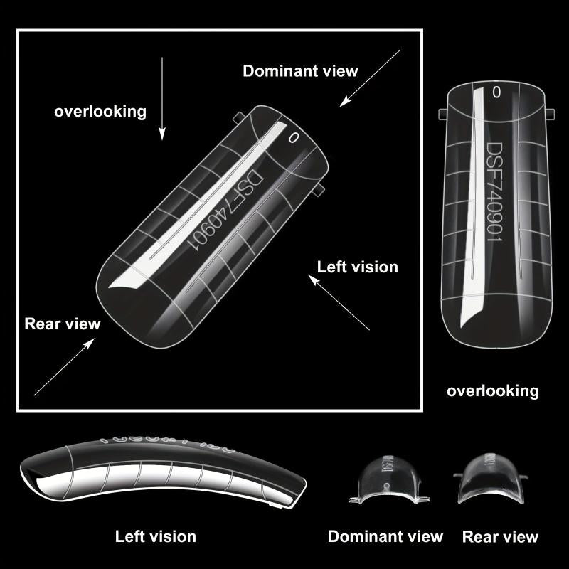 60 pcs Clear Acrylic Nail Extension Forms Full Cover Nail Tips Kit