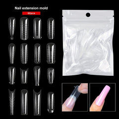 60 pcs Clear Acrylic Nail Extension Forms Full Cover Nail Tips Kit