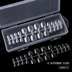 240pcs Clear Press On Toenails Soft Gel Full Cover Toe Nail Tips