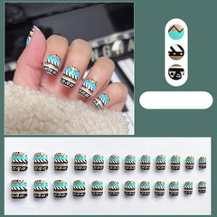Colorful Squoval Press On Nails for Women and Girls