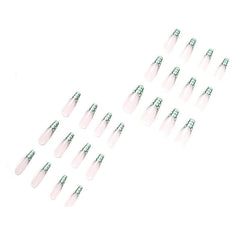 24 pcs St Patrick's Press On Nails Short Acrylic Nails with Coffin