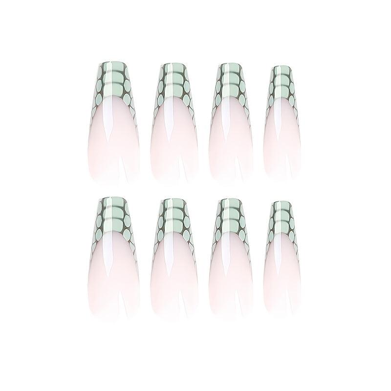 24 pcs St Patrick's Press On Nails Short Acrylic Nails with Coffin