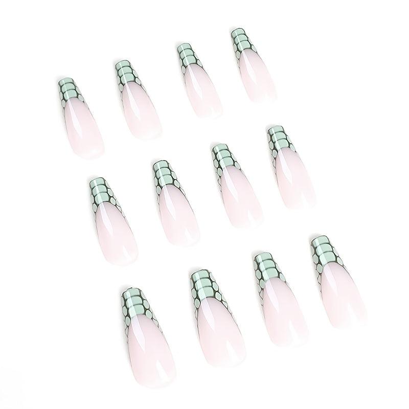 24 pcs St Patrick's Press On Nails Short Acrylic Nails with Coffin