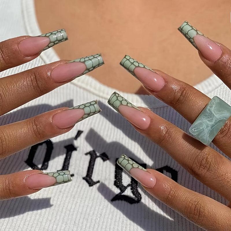 24 pcs St Patrick's Press On Nails Short Acrylic Nails with Coffin