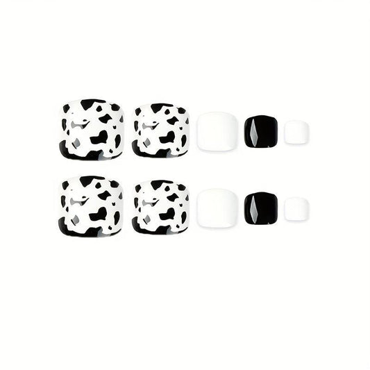Leopard Print Y2K Press On Toenails Full Cover False Toenails