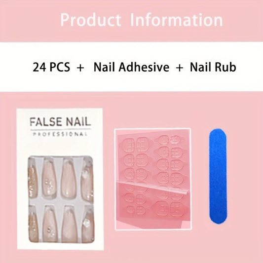 Y2K Pink Square Press On Nails with Red Tip