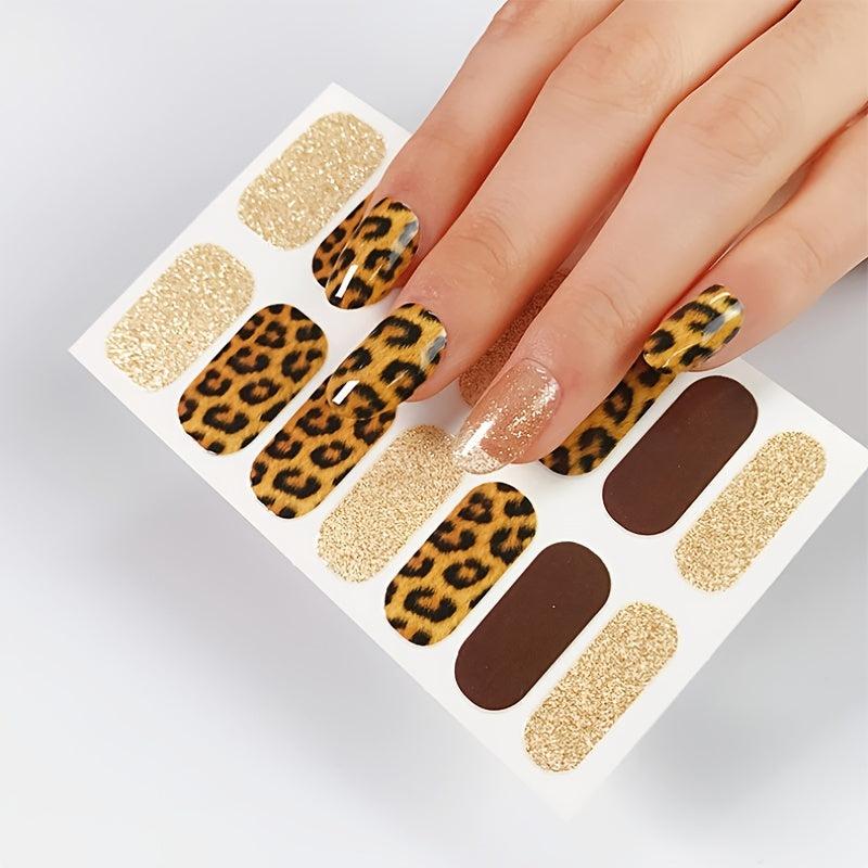 Leopard Print Nail Sticker Flash Patch Nail Paste