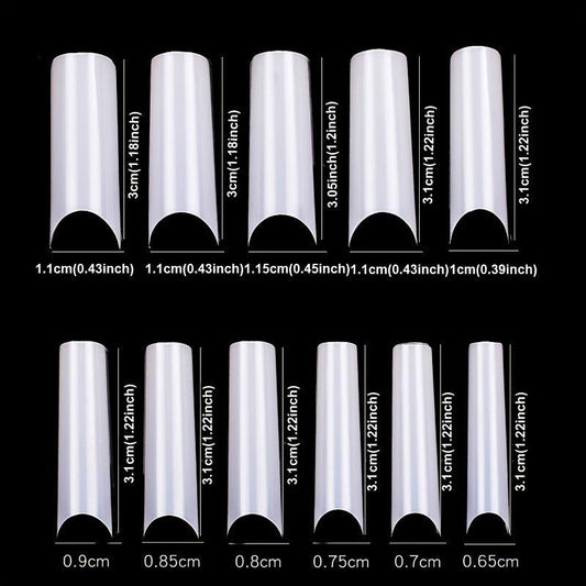 550Pcs XL Square False Nails Tips Half Cover Acrylic Artificial Tip Manicure