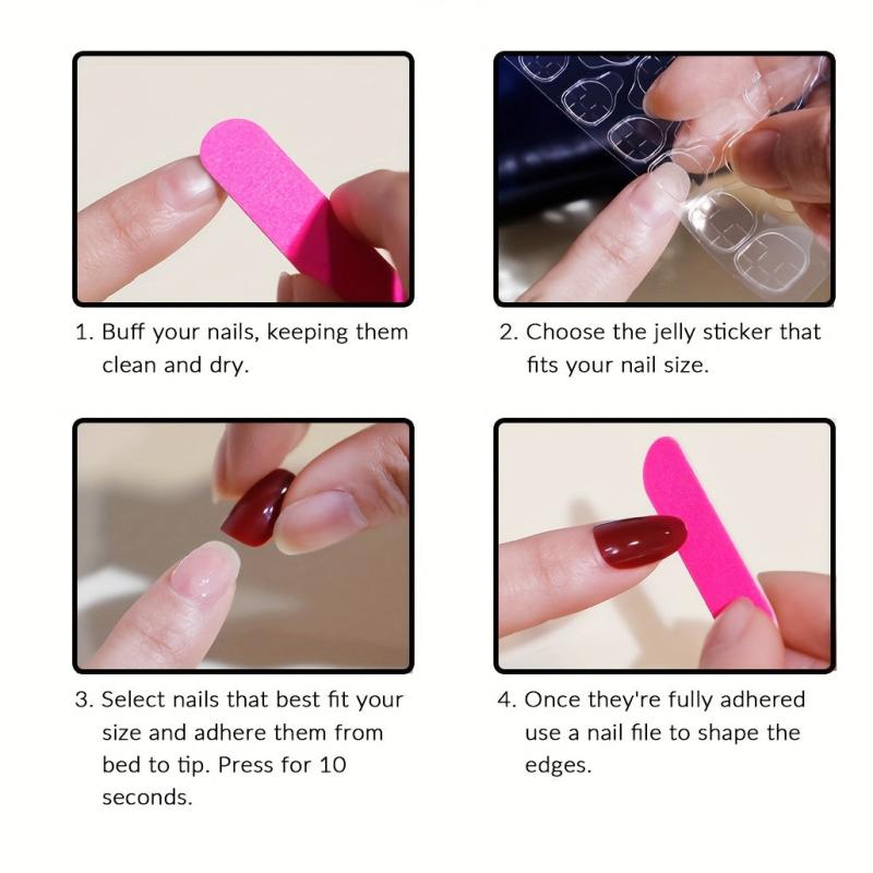 French Long Press On Nails Glossy False Nails 24 Pcs Pink Yellow