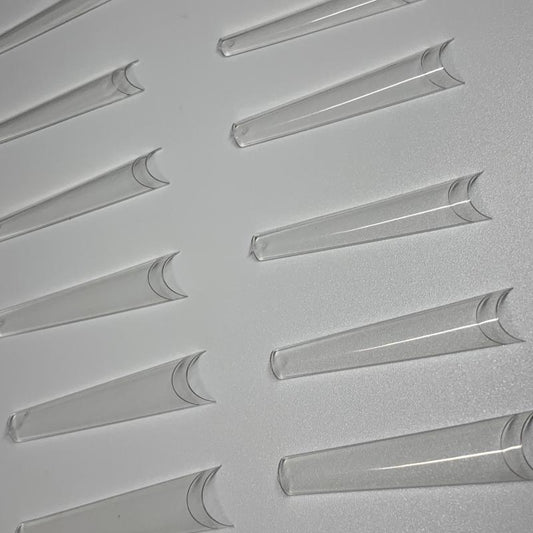240pcs Clear Acrylic Nail Tips Long Coffin Shape