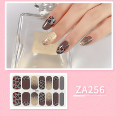 Leopard Nail Polish Strips Full Wraps Nail Art Sticker With Bling Glitter