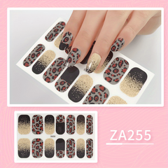 Leopard Nail Polish Strips Full Wraps Nail Art Sticker With Bling Glitter