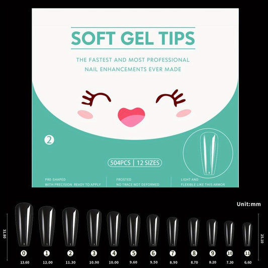 504 pcs Soft Gel Nails Tips for Long Lasting Natural Looking Nails
