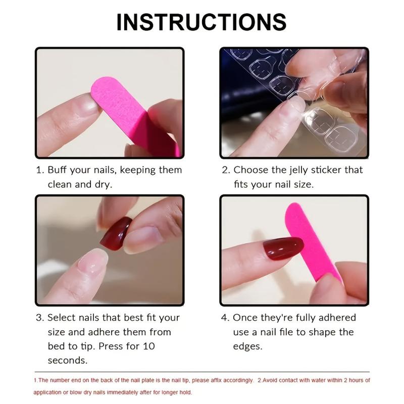 24pcs Glossy French Tip Press On Nails Long Coffin False Nails