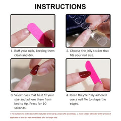 24pcs Glossy French Tip Press On Nails Long Coffin False Nails