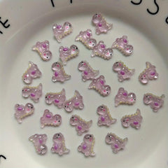 100pcs Luminous Dinosaur Nail Charms Resin Nail Art Jewelry