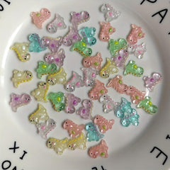 100pcs Luminous Dinosaur Nail Charms Resin Nail Art Jewelry