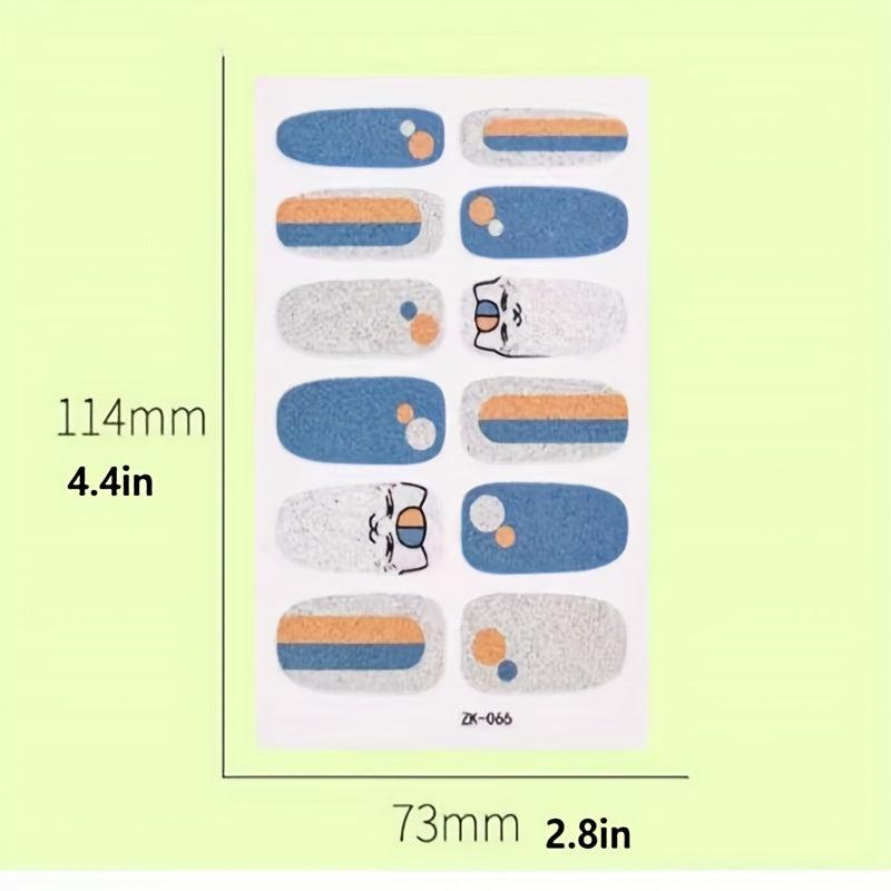 5 Sparkling Glitter Nail Wraps with File for DIY Nail Art
