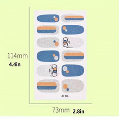 5 Sparkling Glitter Nail Wraps with File for DIY Nail Art