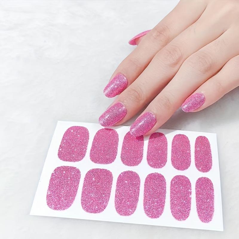 5 Sparkling Glitter Nail Wraps with File for DIY Nail Art