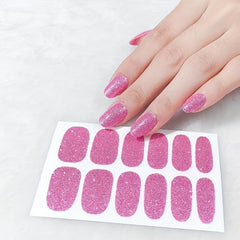 5 Sparkling Glitter Nail Wraps with File for DIY Nail Art