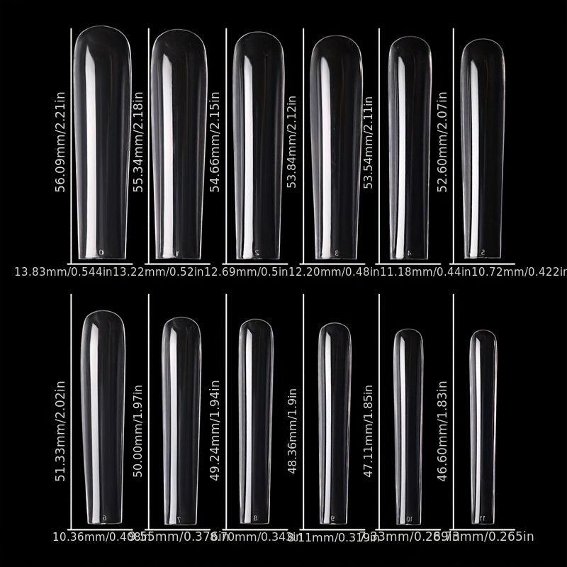 Clear Acrylic Nail Tips XL Coffin Shape False Nails