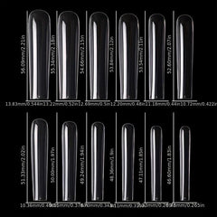 Clear Acrylic Nail Tips XL Coffin Shape False Nails