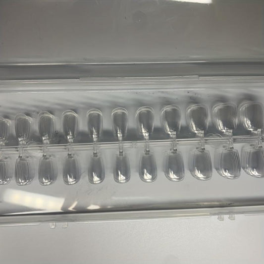 120pcs Clear Acrylic Nail Tips Medium Ballet Shape False Nail Tips