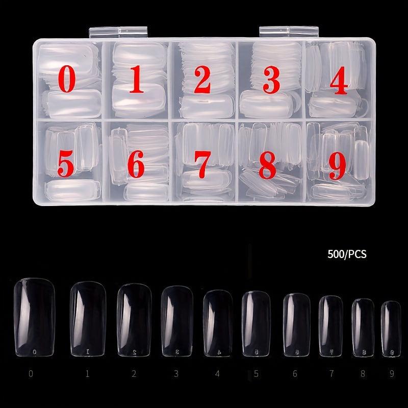 500pcs Soft Gel Nail Tips Natural Clear Acrylic Nail Tips