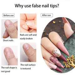 120pcs Long Stiletto Gel Nail Tips for Nail Extension