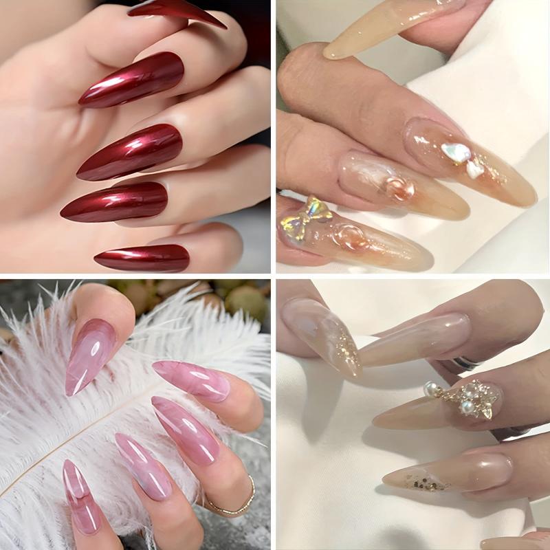 120pcs Long Stiletto Gel Nail Tips for Nail Extension