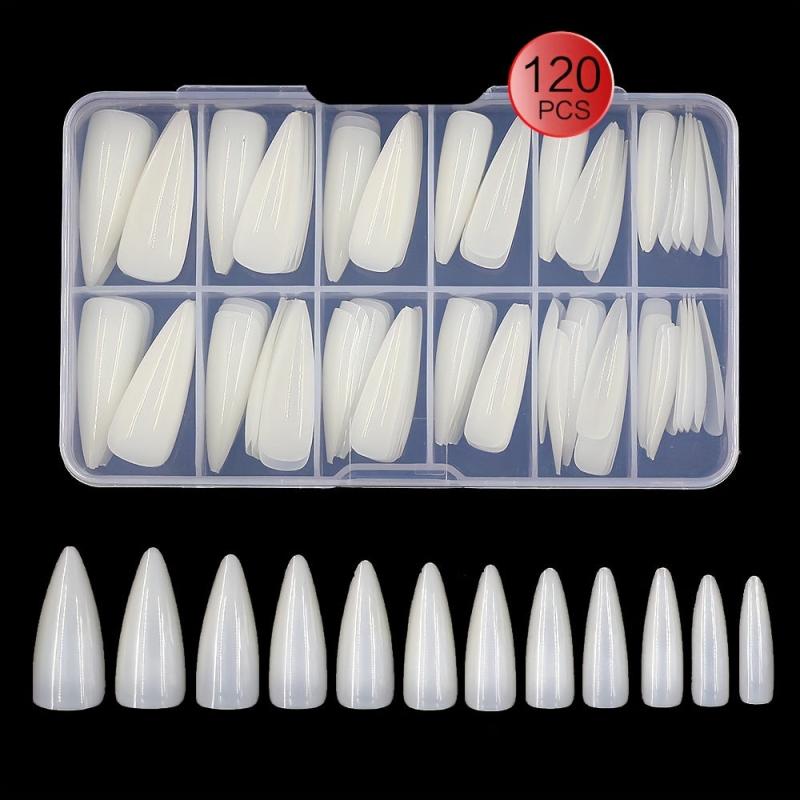 120pcs Long Stiletto Gel Nail Tips for Nail Extension