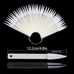 50pcs Fan-shaped Nail Polish Display Board Stiletto Nail Sticks