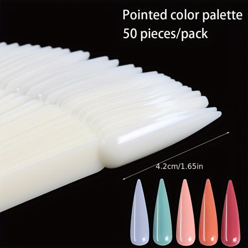50pcs Fan-shaped Nail Polish Display Board Stiletto Nail Sticks