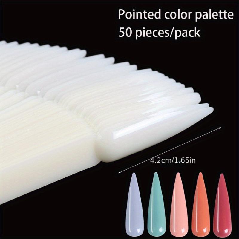 50pcs Fan-shaped Nail Polish Display Board Stiletto Nail Sticks