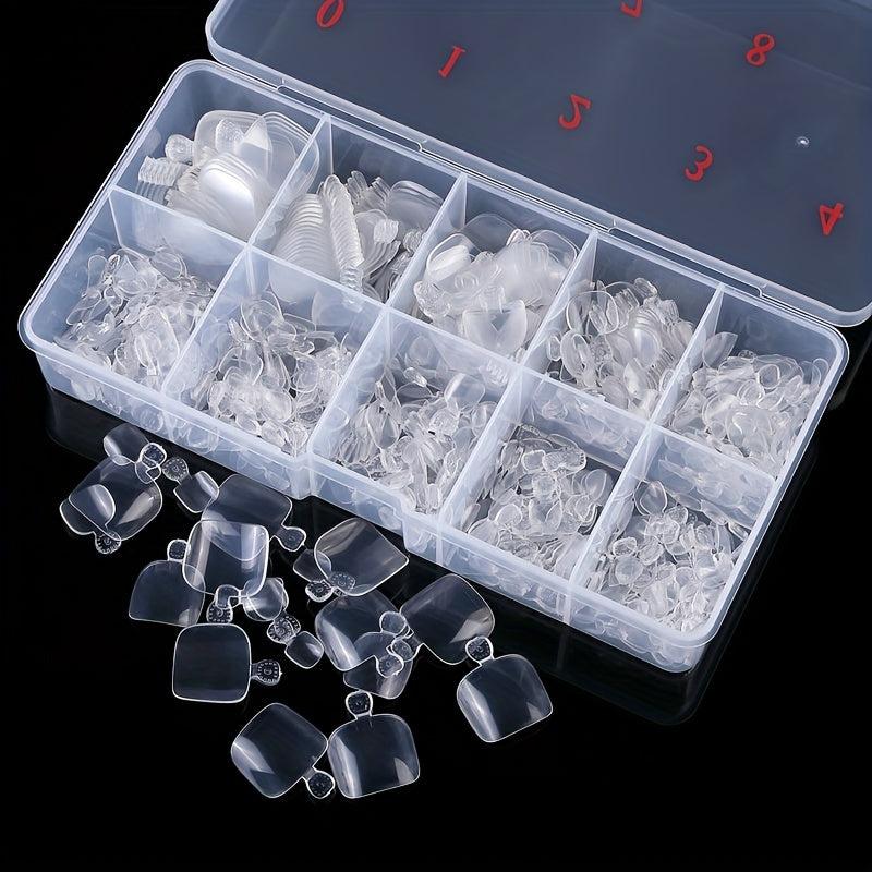 500 Pcs Short Oval Toenail Tips Clear False Toenail Tips Short Artificial Tips