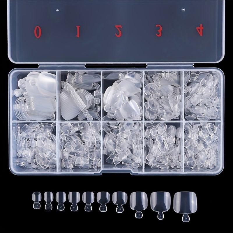500 Pcs Short Oval Toenail Tips Clear False Toenail Tips Short Artificial Tips