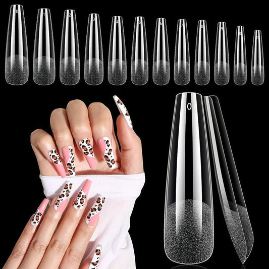 240pcs Soft Gel Nail Tips Matte Clear Acrylic Nail Tips False Nail Tips