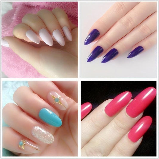 100PCS Nail Tips Natural French False Nails Acrylic Uv Gel Nail Art