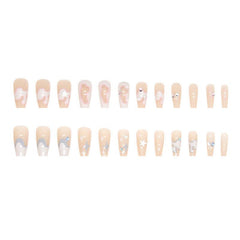 JIARUO 24pcs Press On Nail False Nails Double Nail Enhancement Medium And Long