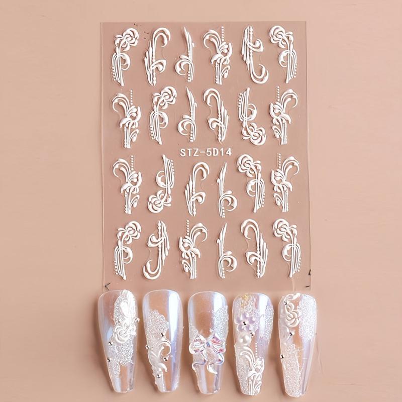 Flower Pattern Nail Art Sticker Wedding Nail Sticker