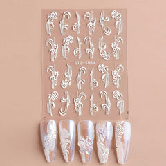 Flower Pattern Nail Art Sticker Wedding Nail Sticker