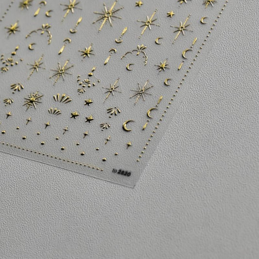 5D Moon Star Nail Art Stickers Decals Self Adhesive