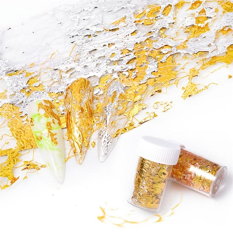 Golden Aluminum Nail Foils Stickers for Slider Manicure
