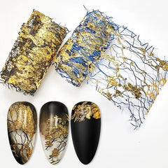 Golden Aluminum Nail Foils Stickers for Slider Manicure