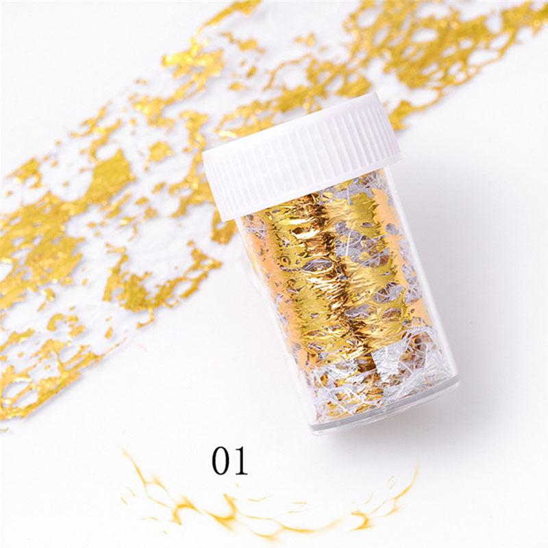 Golden Aluminum Nail Foils Stickers for Slider Manicure