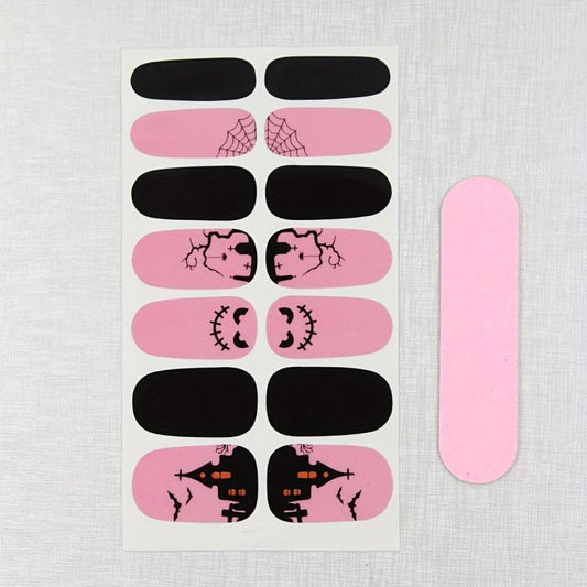 Halloween Nail Wraps Art Stickers Ghost Bat Spider Web Pattern